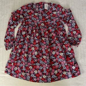 Carter's Red and Pink Pleated Sundress with Bishop Sleeves